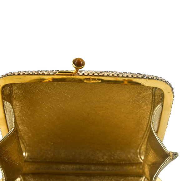 Judith Leiber Gold Rhinestone Crystal Micro Clutch - Picture 15 of 16